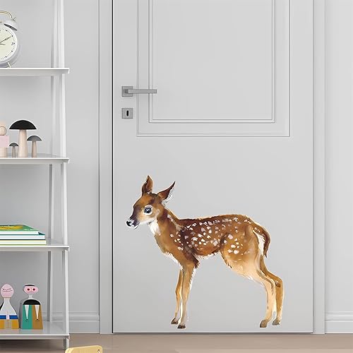 Miniatura 3 de Calcomanías de pared de ciervos y ciruelos, calcomanías de pared de animales de sacinora removibles para niños, guardería, sala de estar,