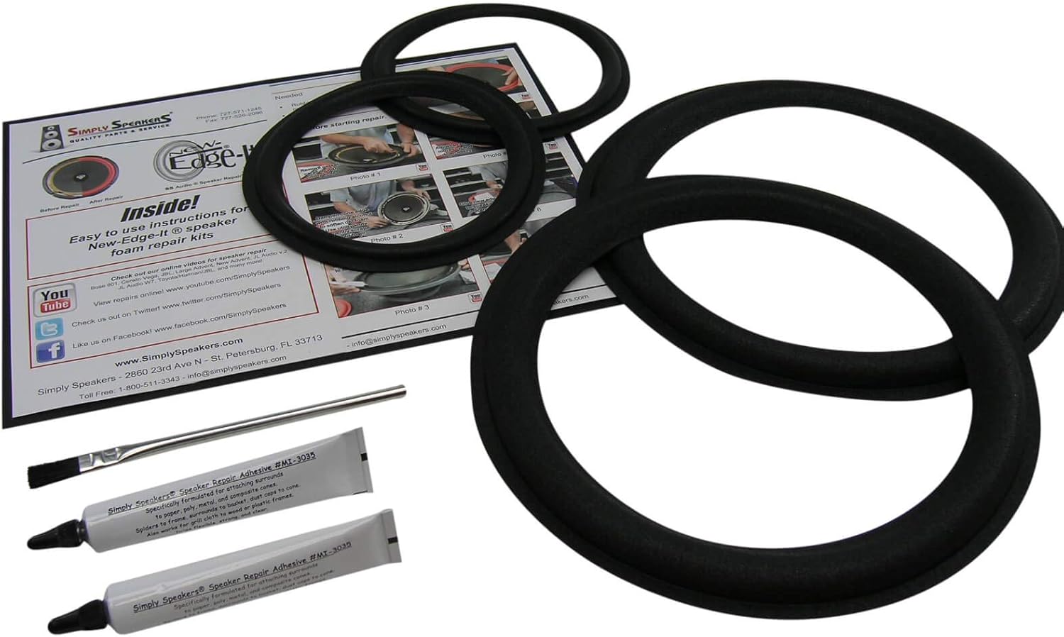 Simply Speakers Woofer Repair Kit Compatible with Boston Acoustics HD10 and T930 System FSK-HD10C