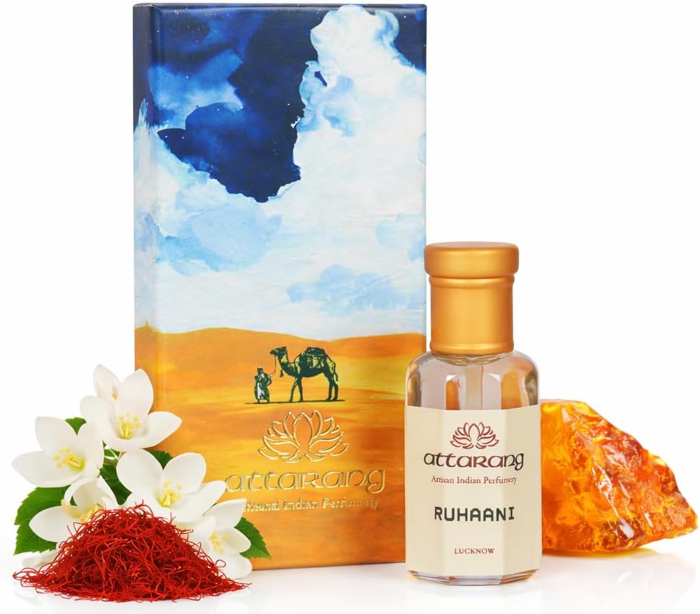 Ruhaani by Attarang: Premium Attar | Saffron, Jasmine, Amber Notes | Rare Ingredients for Long-lasting, Captivating Scent - 10ml