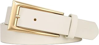 VONMELLI Women Faux Leather Belt with Elongated Gold Buckle | Fashion Casual Classic Decorative Belt for Women,Ladies Waist Belt for Jeans Pants Dresses,Vintage Western Stylish Design