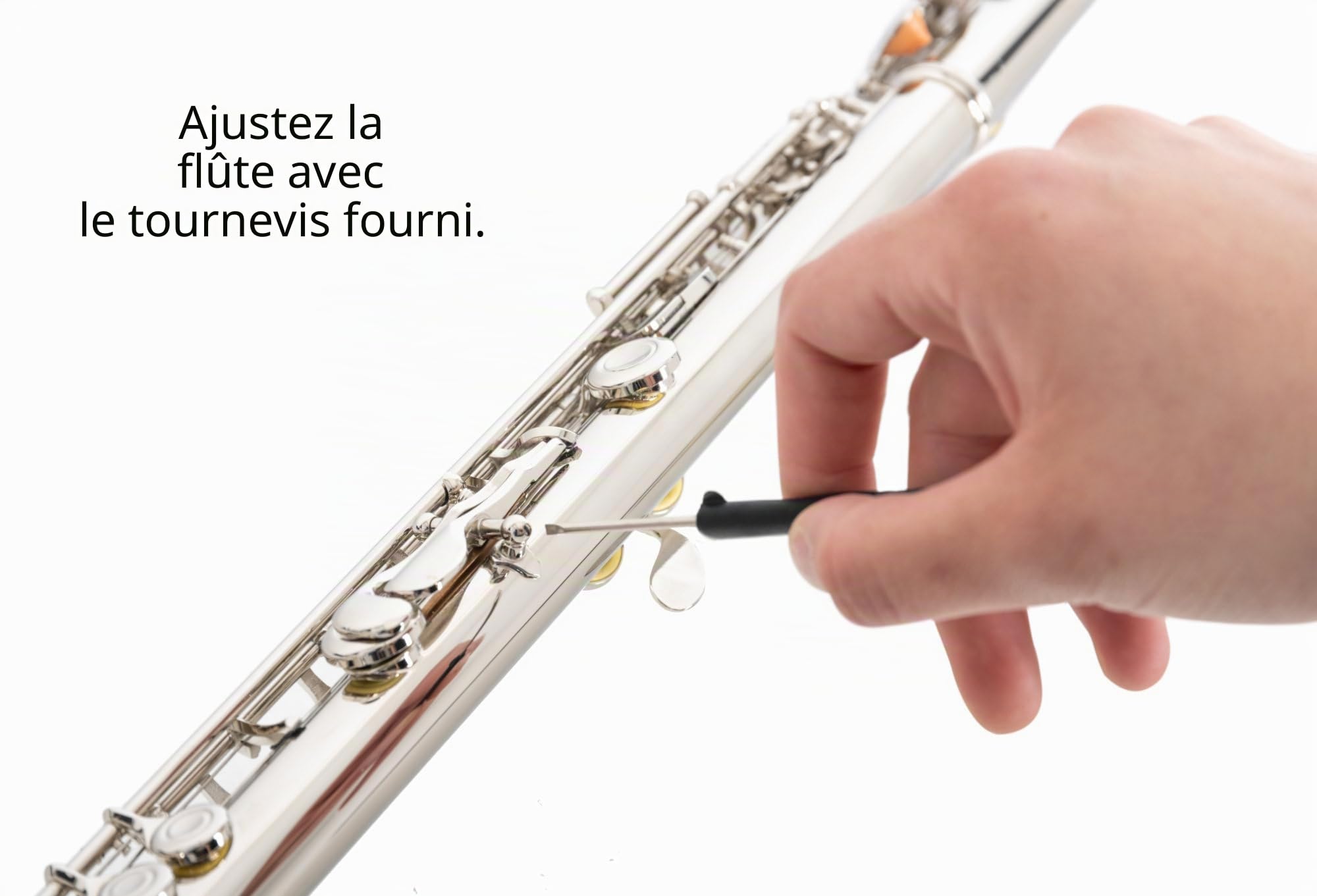 Classic Cantabile FL-100 Flûte Traversière, idéale débutants, maillechort nickelé, clés fermées, mécanique en E, sol avancé, accord en do, étui et accessoires inclus, finition argentée.