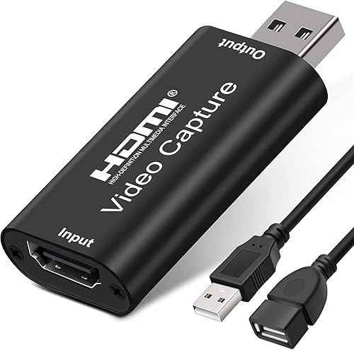 AMZHRLY Tarjeta de captura de video 1080P HDMI a USB captura video y grabación de audio a través de OBS Connect DSLR videocámara para juegos en vivo