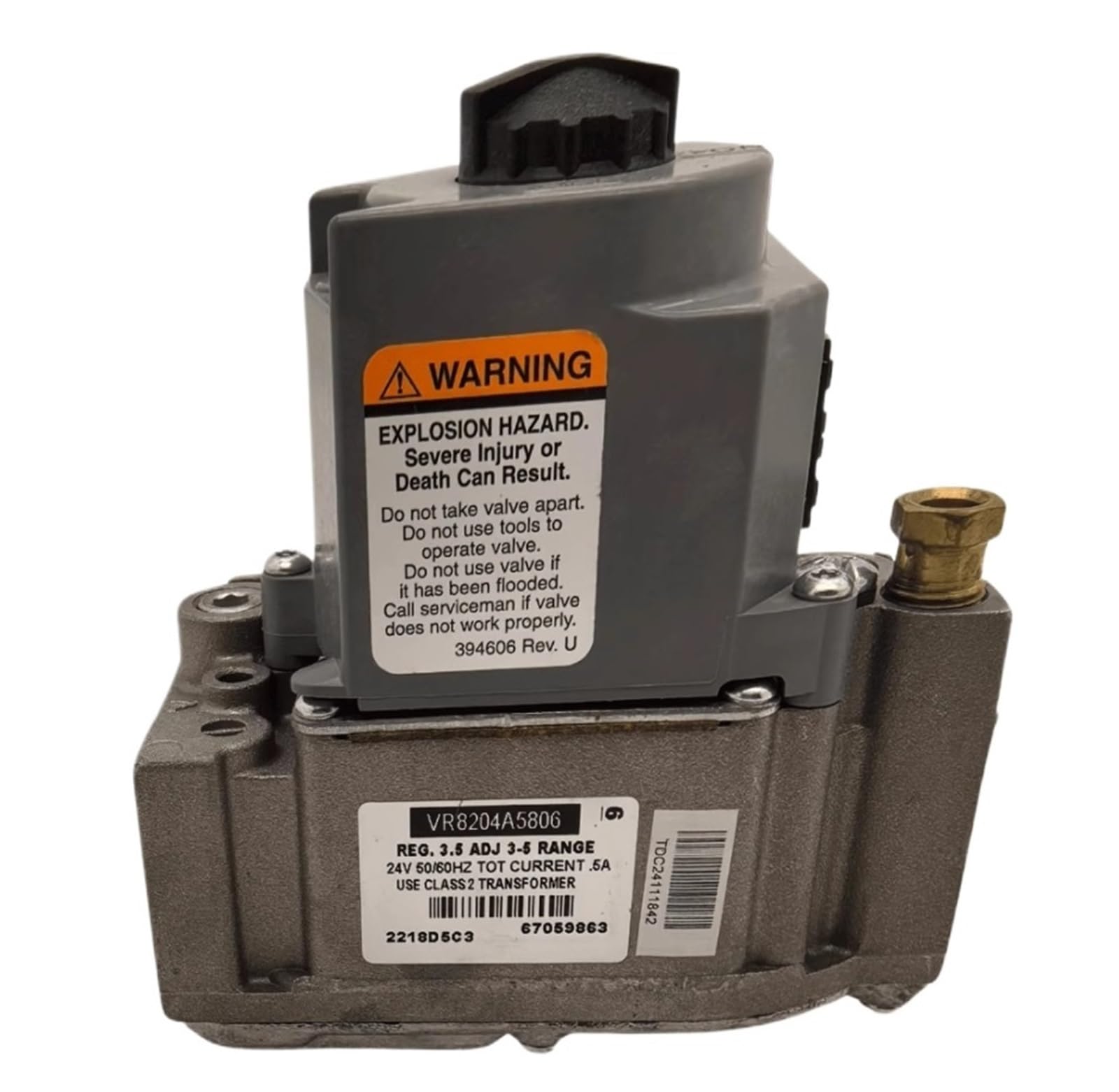 Vanne gaz VR8205M2906 à double bobine pour régulation stable