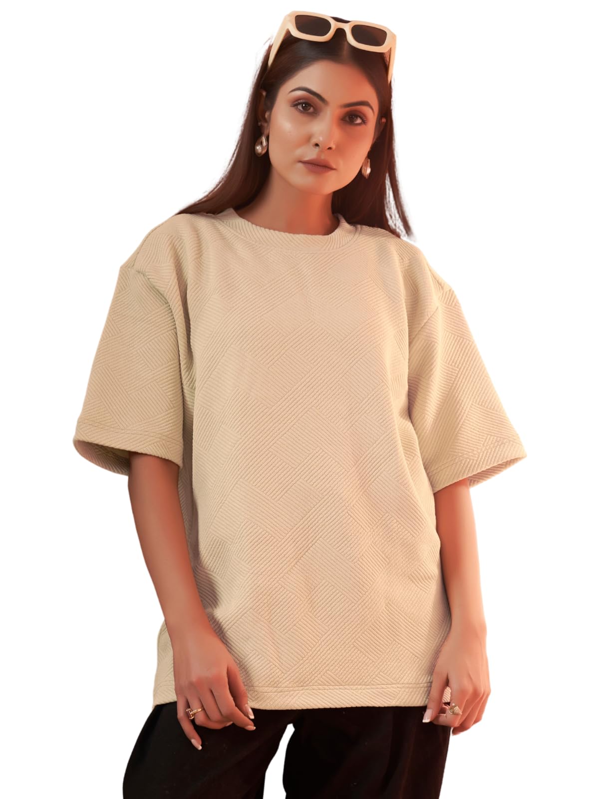leriya fashion Oversize Tshirt for Women | Korean Top for Woman Stylish | Cotton Top for women | Casual Round Neck Korean Inspired Trendy T-shirt Perfect with Jeans | Cotton T-shirt for Office & Daily-picture-41