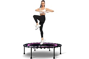 400LBS Silent Fitness Darchen Mini Trampoline with Handrail Bar [40 Inch]