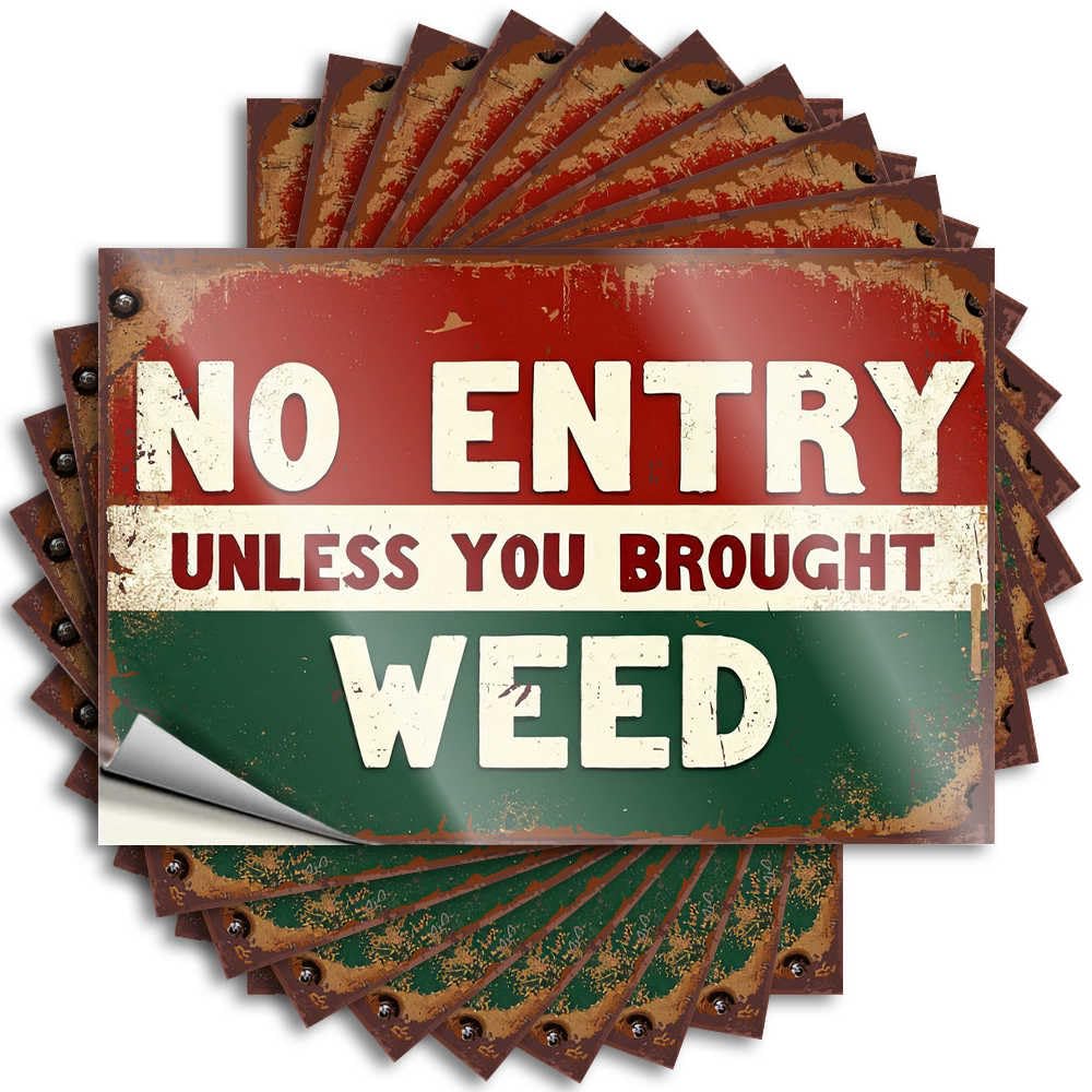 Restricted Access: Entry Only with Weed Feminist Porch Decor - Decal Bottle Removable Vinyl Decal(8X12CM)