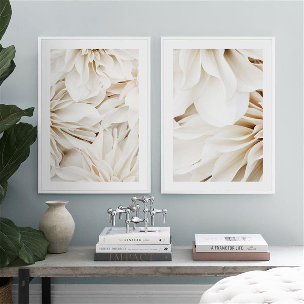 WBYZAC 2 Pieces Poster-Abstract Blooming Beautiful Flower Wall Art Canvas Painting Nordic Posters and Prints Modern Bedroom Wall Picture for Living Room Decor-60 * 70cm (No Frame)