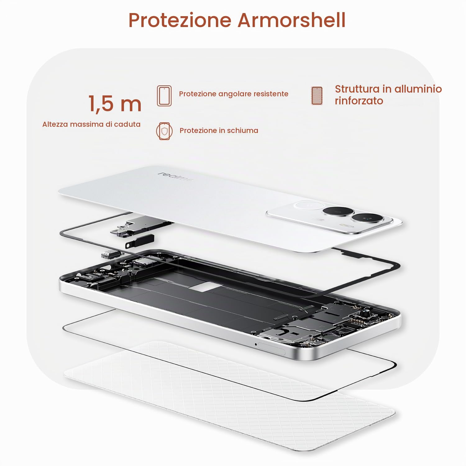 realme P3 Lite Smartphone 8+256GB, White | Batteria 6000mAh, Display 6,67 pollici, 120Hz, Fotocamera AI 50MP, Potente Processore Octa-core, Protezione ArmorShell