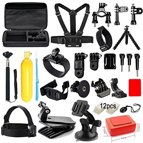 Image of Action Pro Accessories Kit Compatible with GoPro-13 /12 /11 /10 /9 /8 /7 /6 /5 /4 /3+ /3 Session Accessory Bundle Set for Action Camera SJ4000 /SJ5000 /SJ6 /Xiaomi /Yi Action Camera