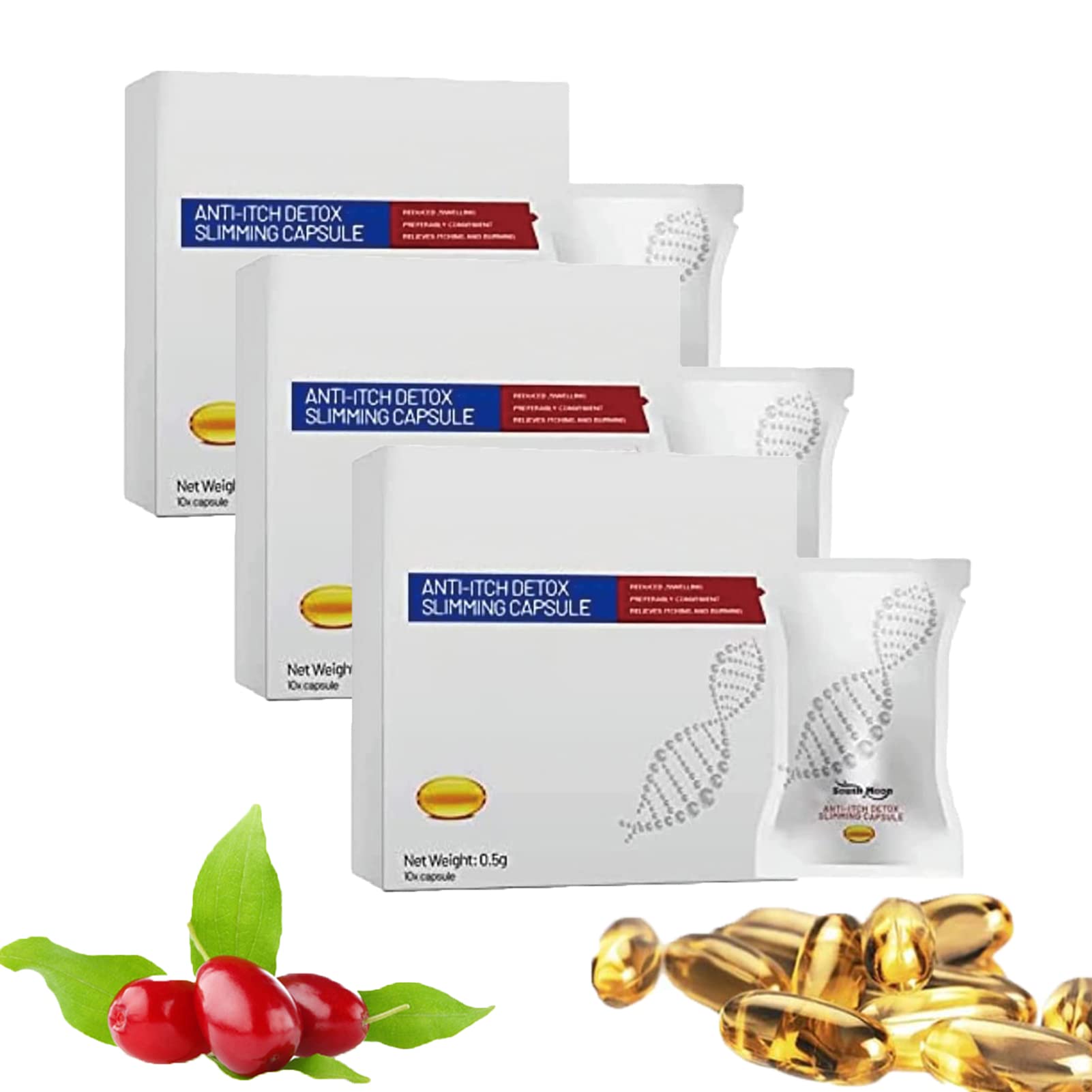 Soothe&Slim Anti-Itch Detox Slimming Capsule, Anniecare Instant Anti-itch Detox Slimming Products, Annie Care Natural Detox Viginal Gel, Natural Repair Vajinal Capsules (3PCS)