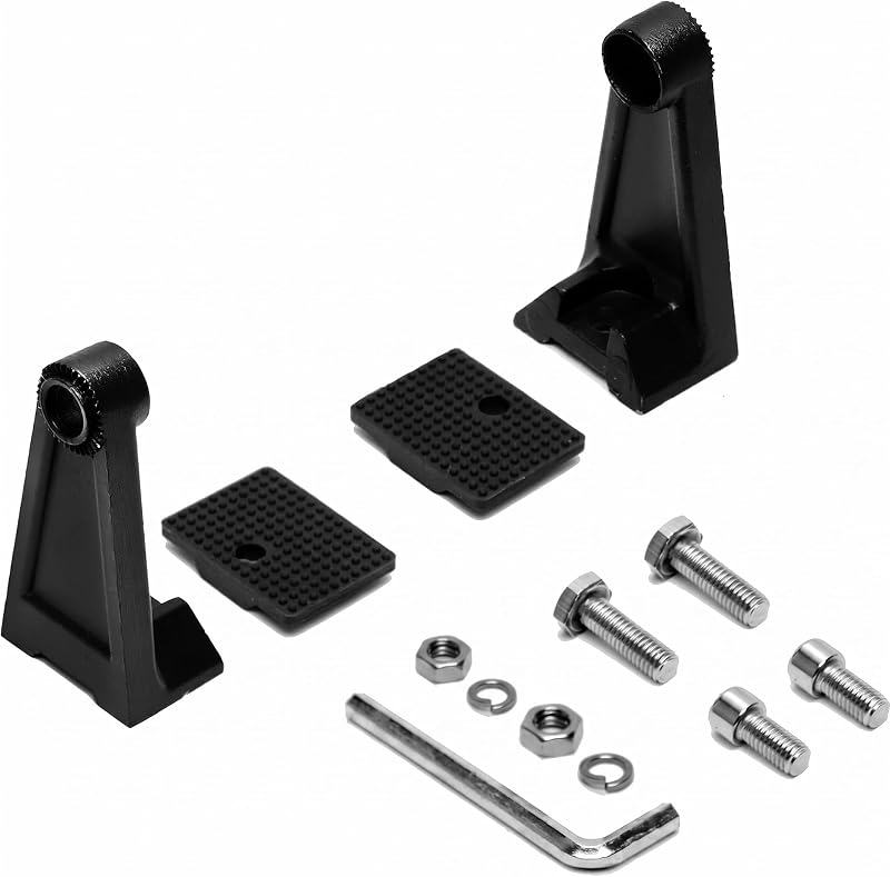 Universal Light Bar Mounting Brackets - Side Mount Base for Dual Row LED Straight & Curved Lightbars, Anti-Vibration Rubber Pad Included, Off-Road Truck UTV Roof Ditch Light Hardware (2-Pack)