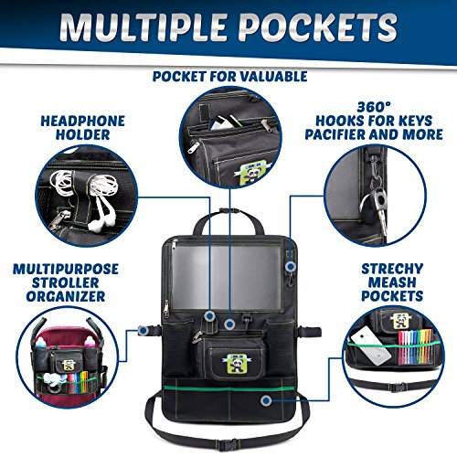 Cartik 2 Pack Backseat Car Organizer For Kids, Babies And Toddlers, With Tablet Holder By Ipad Touch Screen, Fit To Baby Stroller, Large Storage, Kick Mat, Back Seat Protector, Organizer Ebook #TOP2