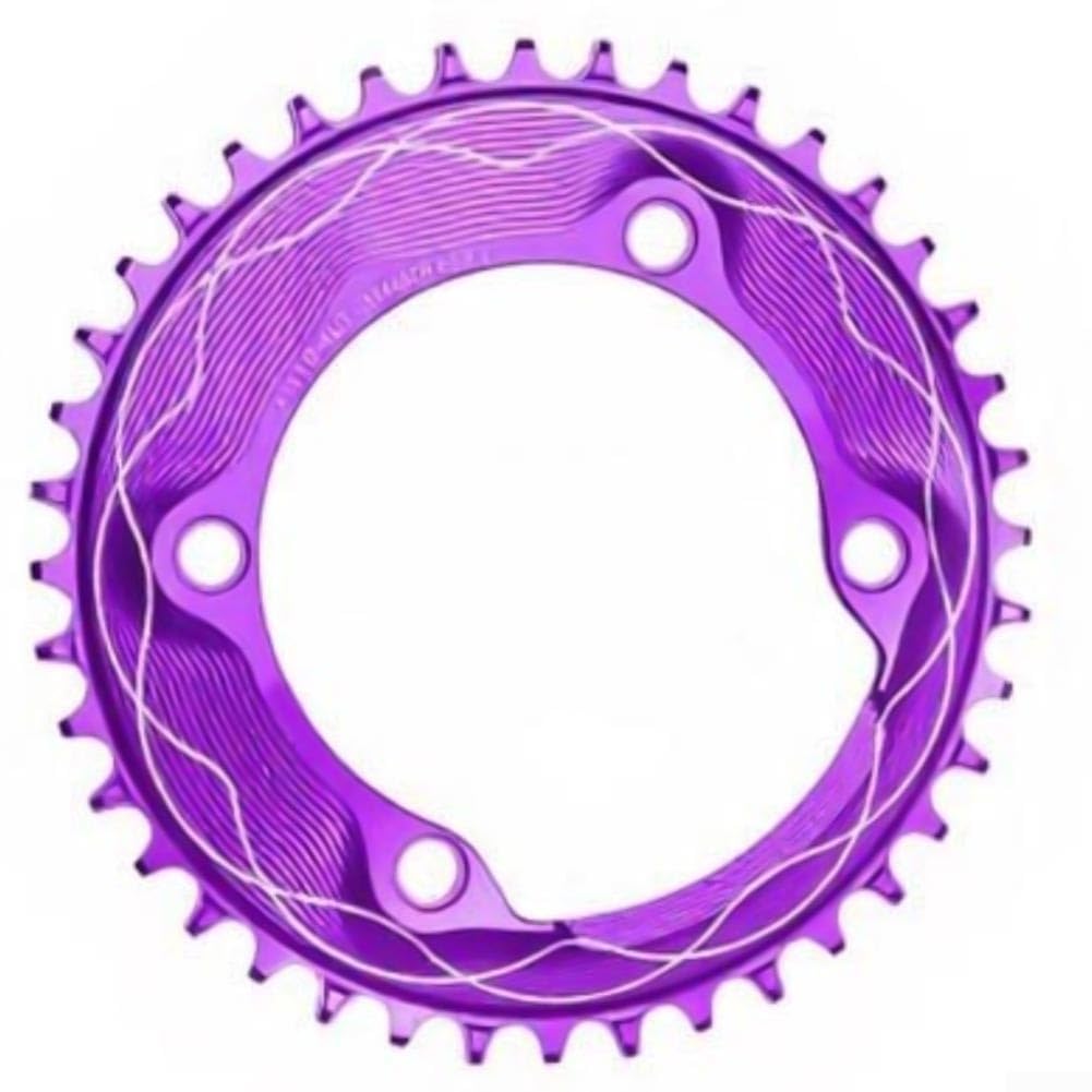 Belnotelt Narrow Wide Chainring 110BCD 4 Bolt with 3mm Offset, CNC Aluminum Alloy Bike Chainring for Road for gravel MTB, Anti-Drop Teeth Design, Black Red Purple Pink(54T purple)