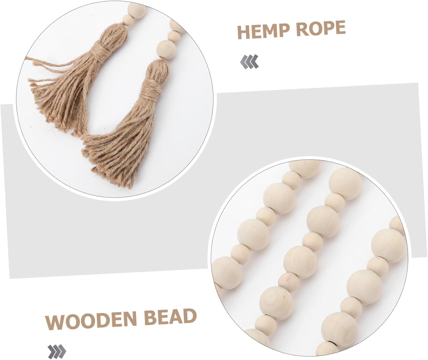 ABOOFAN 1Pc Wooden Bead Garland with Tassels Natural Prayer Beads Wall Hanging Decor for Room Charming Boho Accent for Birthday Wedding and Home Decoration