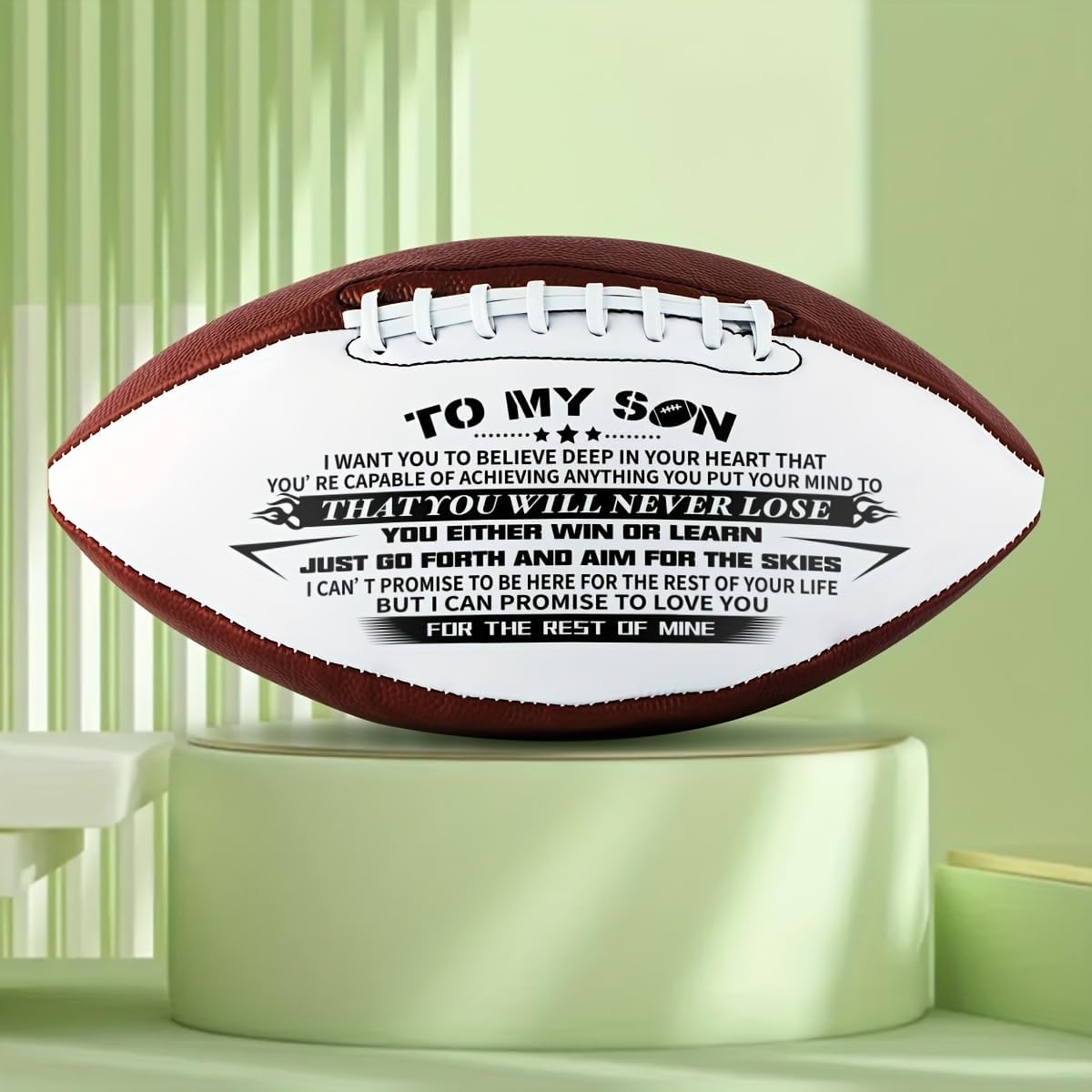 ''to My Grandson'' ''to My Son'' Print American FootbaPrint American Footballs for Outdoor Training and Recreational Play with Official Standard Size, Birthday Gift for Children