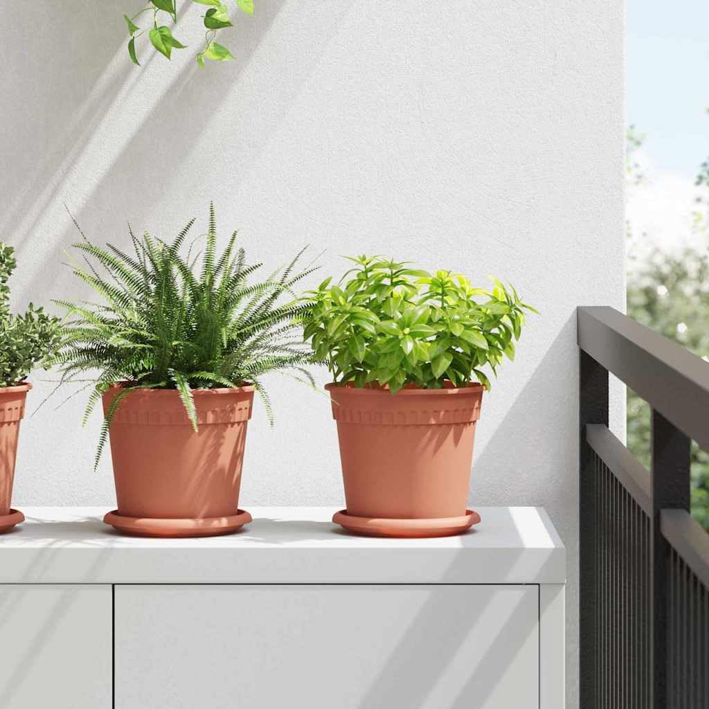 Runder Blumentopf 24 Stück Ziegelrot Ø 17 x 14 cm Kunststoff langlebig leicht für Balkon Garten Terrasse Indoor Outdoor Pflanzenpflege