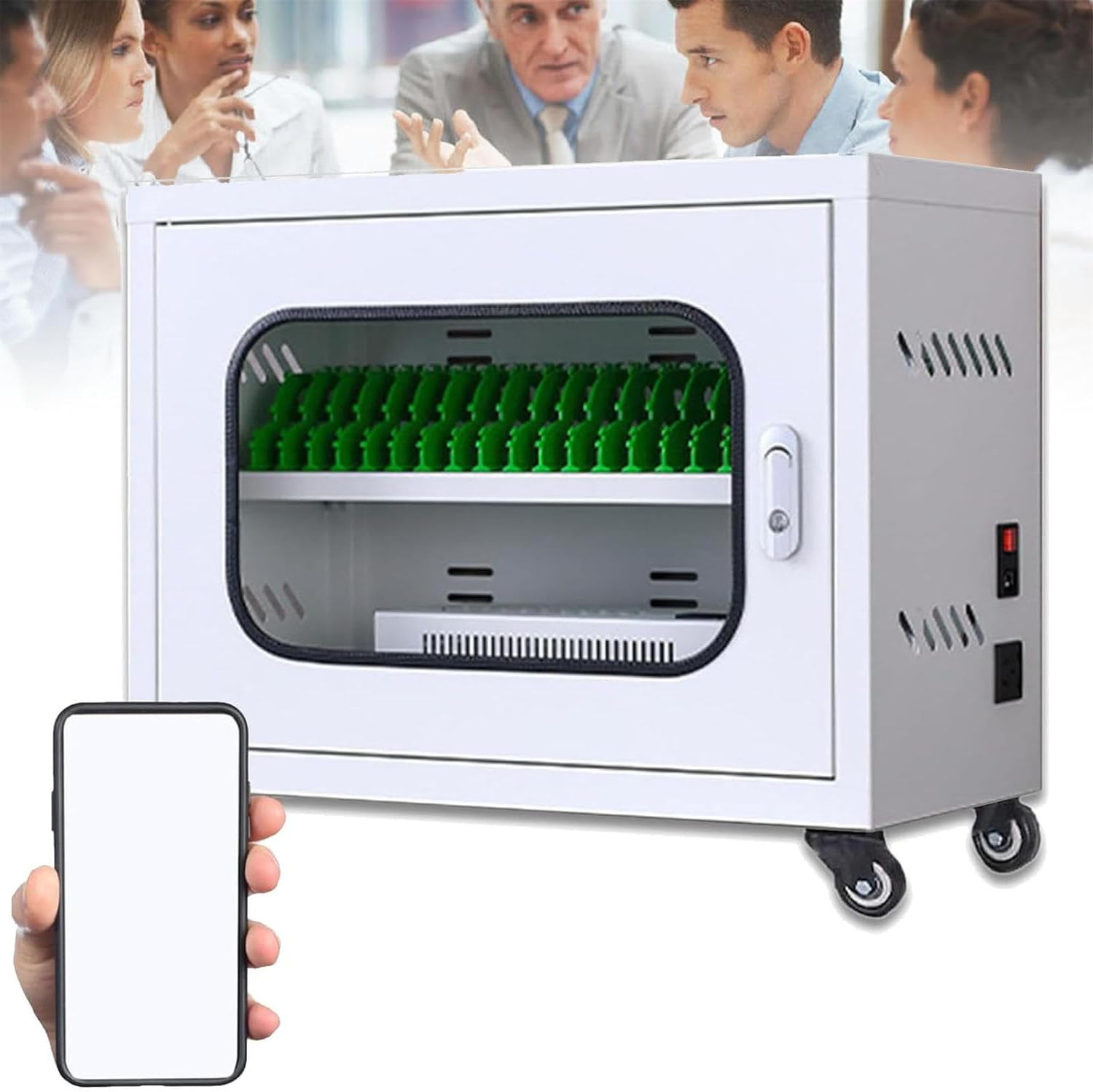 GTHTUHFD Cellphone Charging Station Locker With 12 60 Slots For Classroom And Conference Rooms Rechargeable Mobile Phone Cabinet For Storage And Organization,50Slots-40Slots,20slots