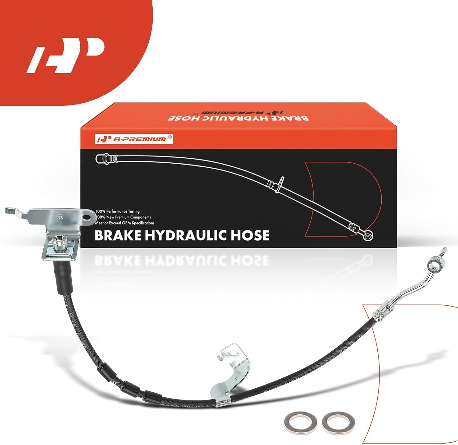 A-Premium Front Passenger Side Brake Hydraulic Hose Compatible with Select Ford Models - Ranger 2019 2020 2021 2022 2023 - Replace# KB3Z2078B, KB3Z2078C