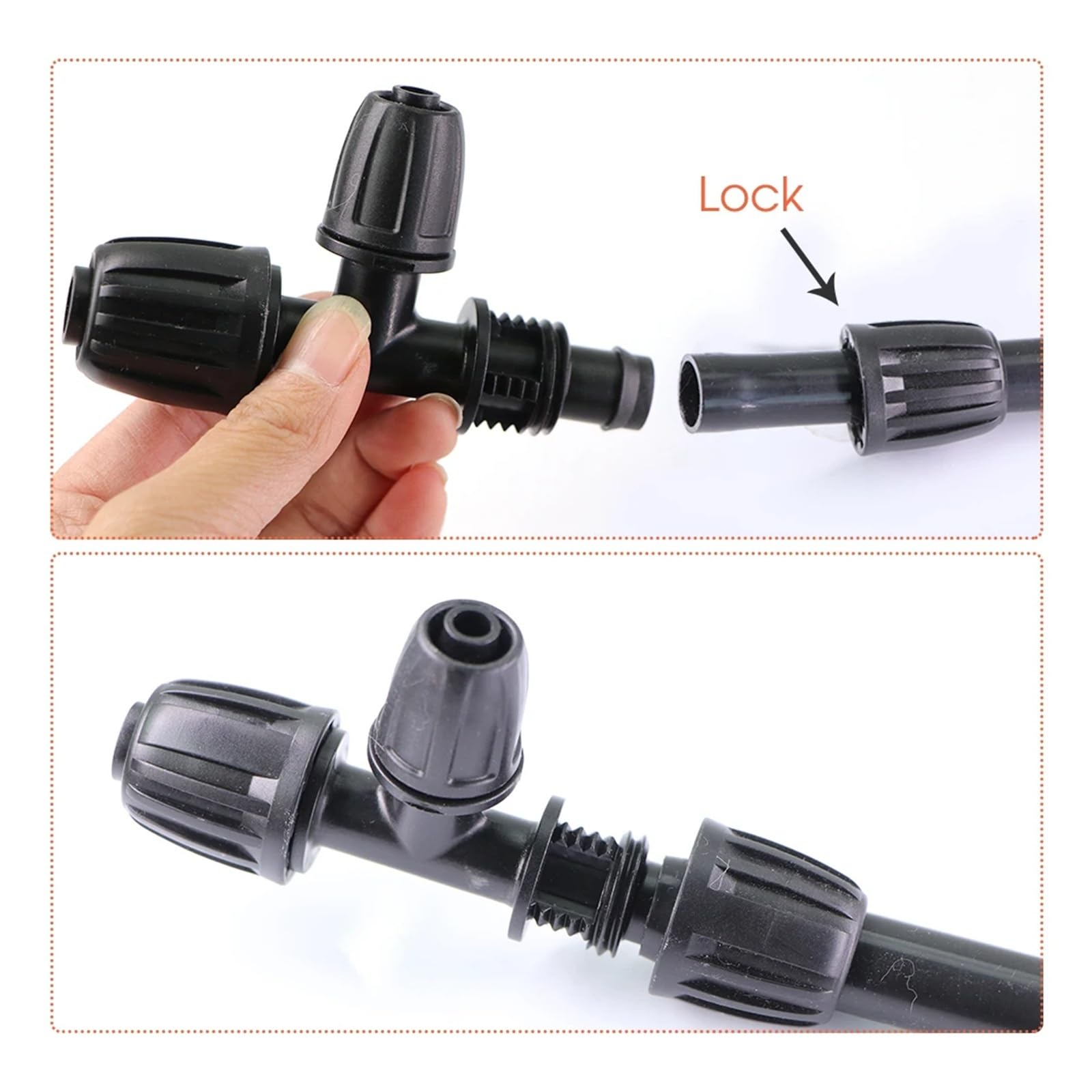 10/20/30 Pezzi 3/4/6 Vie Da 16 Mm A 4/7 Giunto For Tubo Flessibile Con Tappo Di Bloccaggio Tee Connettore For Tubi Irrigazione Giardino 1/2" Raccordi For(16mm Valve,10PCS)