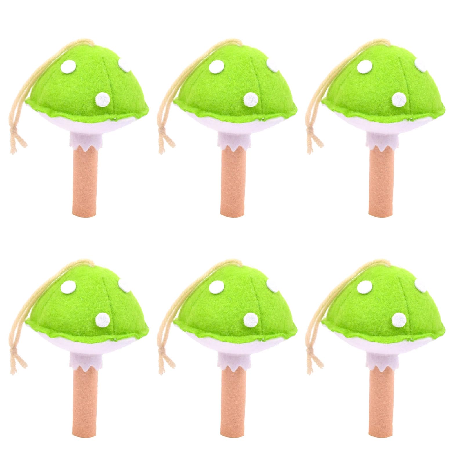 Buxuaaaa Fruit Green Of 6 Wools Felts Mushroom For Garlands Decorations Needle Felted Mushroom