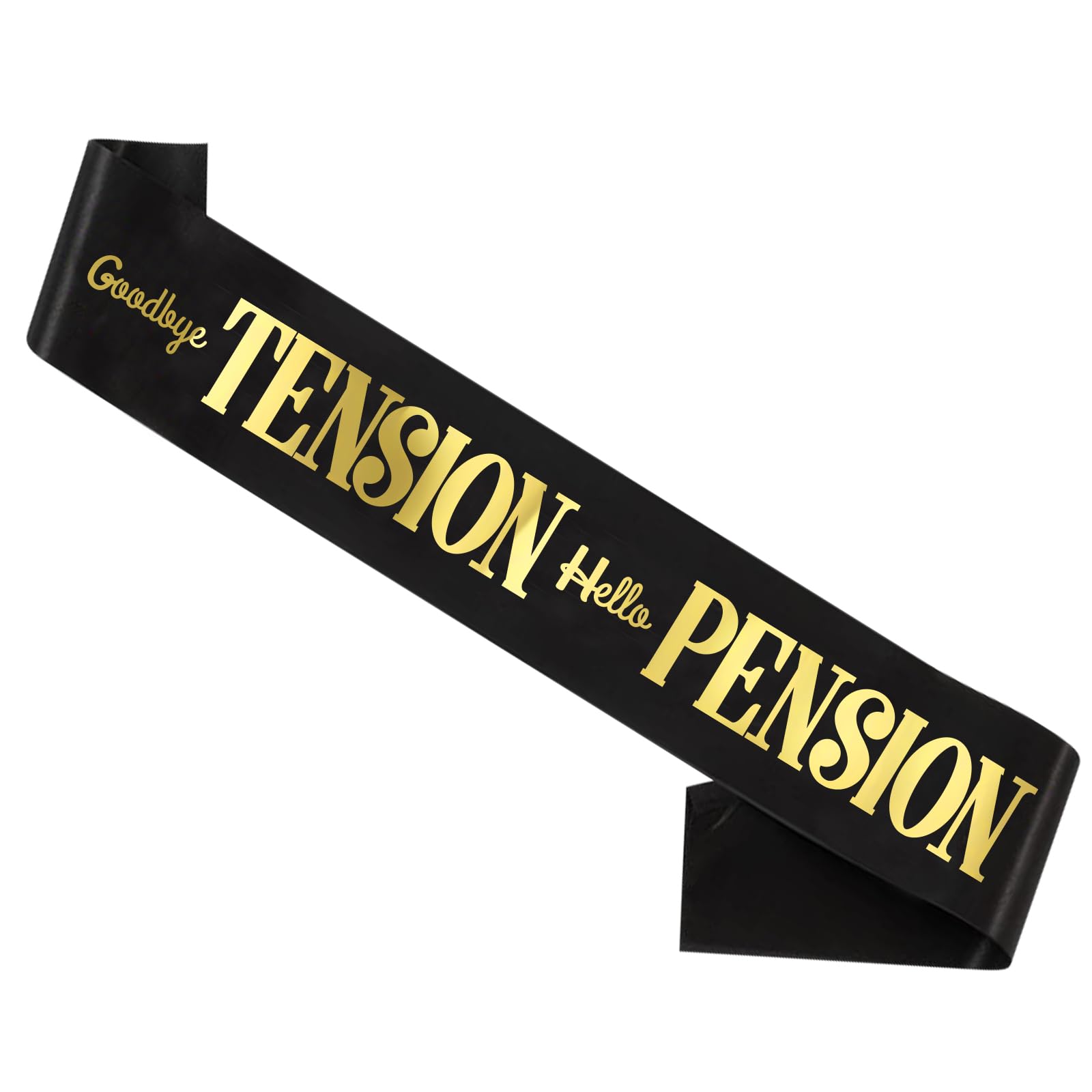 Elegant Retired Sash with Gold Foil - Funny Black Retirement Party Sash Decorations for Both Women and Men Retirement Party Supplies & Large Enough