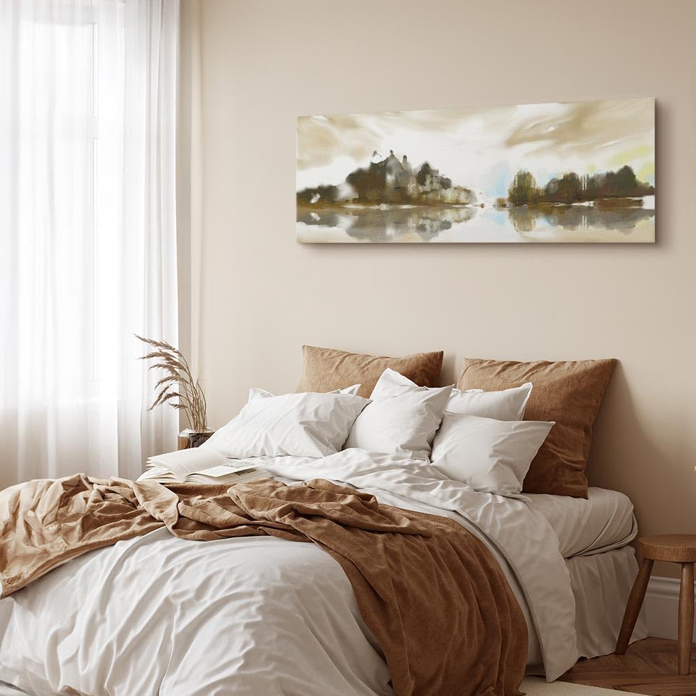 artgeist Acoustic Canvas Wall Art Print Abstract 47x16 in - 1pcs Picture with Acoustic Foam Sound Print Artwork Room Acoustics Soundproofing Landscape Like Painted c-A-10042-b-a