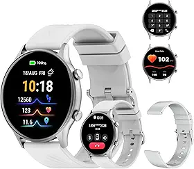 PEJE ZW04 Relogio Smartwatch,1.39" Tela HD Touch,Relógio Smartwatch com Ai,Ligações Bluetooth,123+ Modos Esportivos,Notificações Inteligentes,Compatível com iOS/Android, Inclui 2 Pulseiras.(Prata)