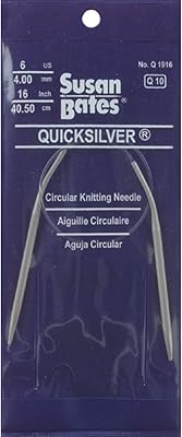 Susan Bates Q1924-10 24-Inch Quicksilver Circular Knitting Needle, 6mm