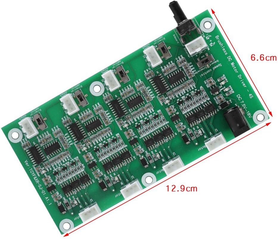 DC Brushless Motor Controller,4-4-Channel PWM Multi-Level Speed Controller Driver Board, Material Control Regulator Module