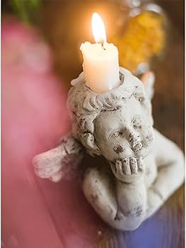 ❤ブライスマントルピース ホワイト アンティークローソク 天使の