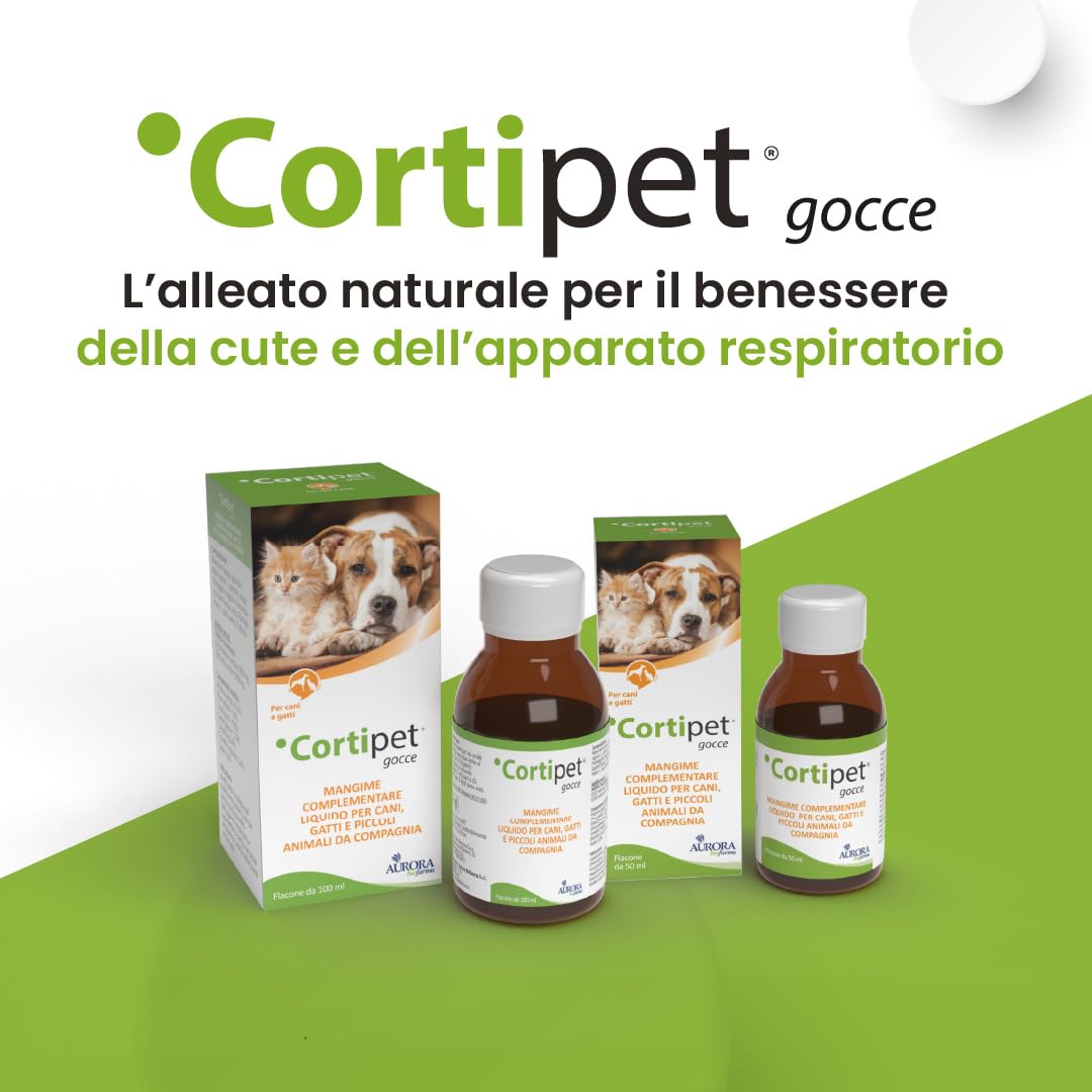 Aurora Biofarma Cortipet Gocce 50ml - Mangime Complementare per Cani e Gatti per il Sistema Immunitario
