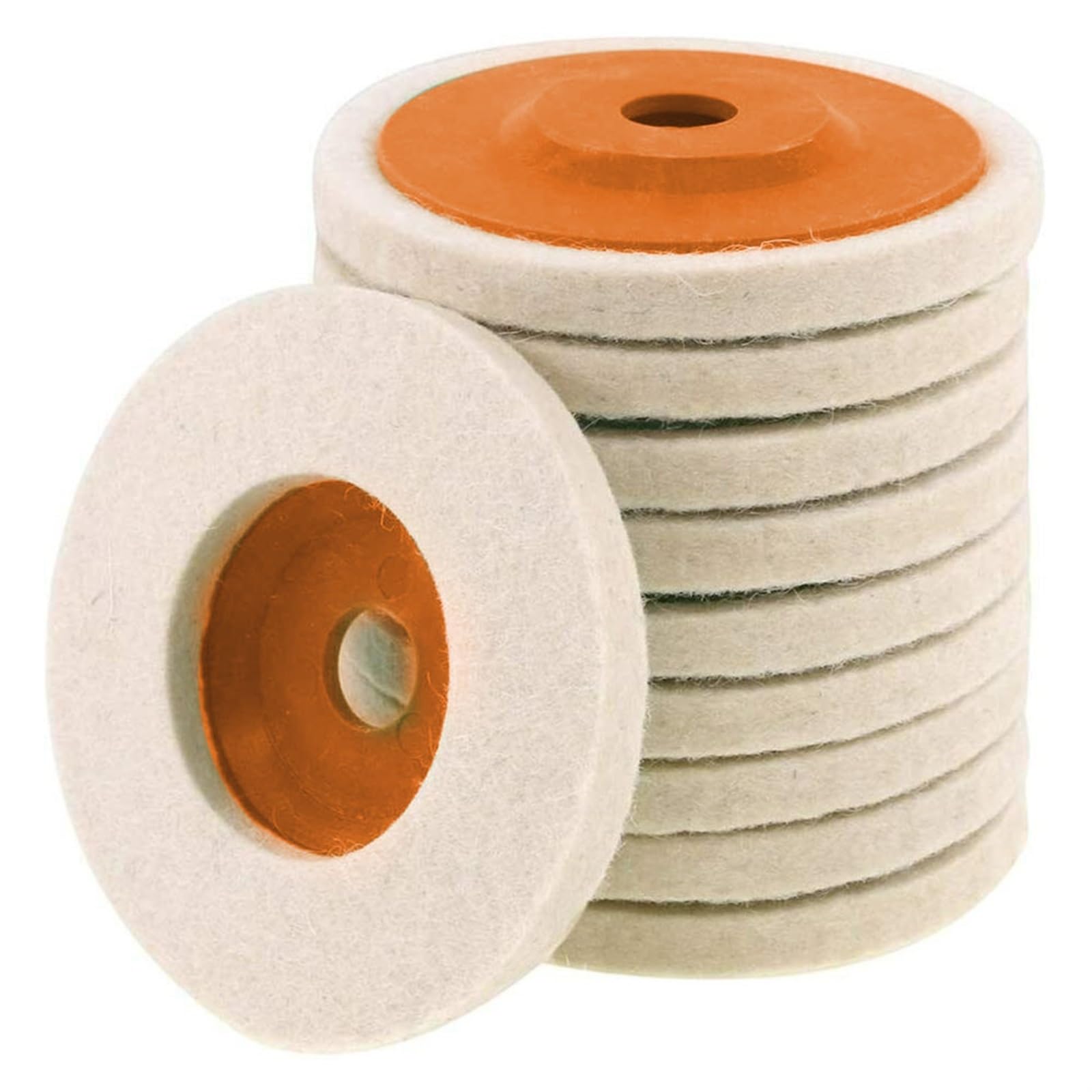 Tarcze Listkowe, Tarcze Polerskie 10 Sztuk Wełnianych Tarcz Polerskich Podkładki Polerskie 100 Mm Szlifierka Kątowa Filcowa Tarcza Polerska/Orange