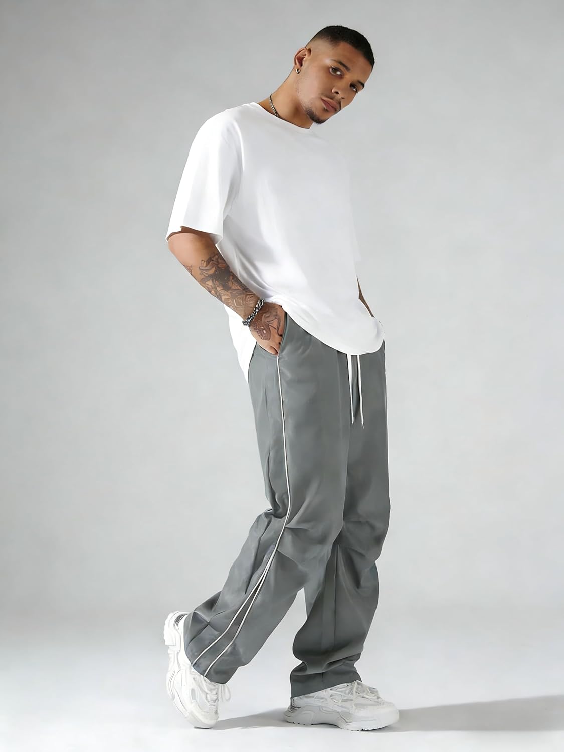 QJQ Men's Y2K Baggy Sweatpants Parachute Pants Wide Leg Vintage Track Pants Casual Streetwear - Image 5