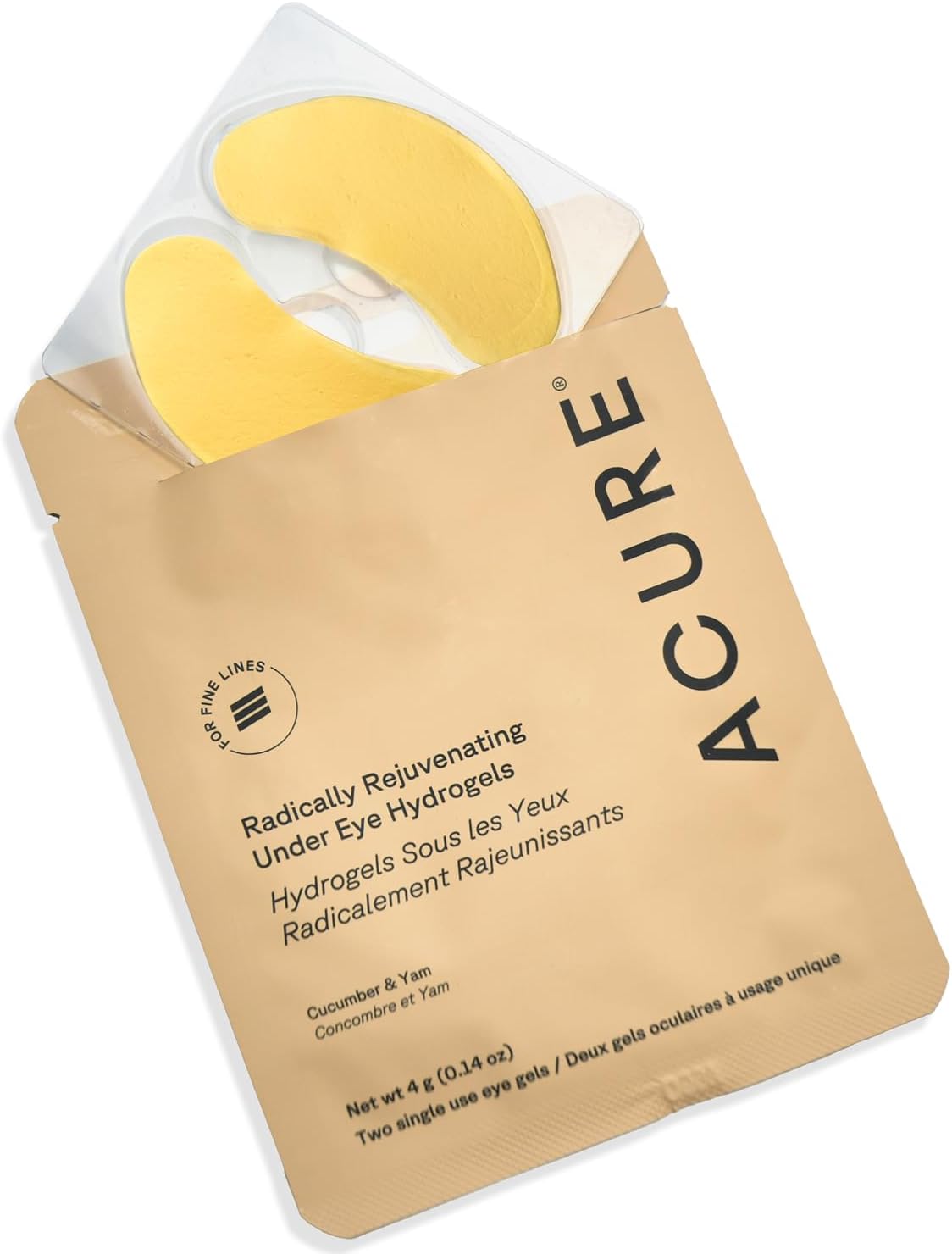 Acure Under Eye Hydrogel Mask, Anti-Aging Patches - Cucumber & Silk Tree | Two Single Use Cooling Hydrogel Eye Patches for Dark Circles, Puffy Bags & Fine Lines, Self Care for Women