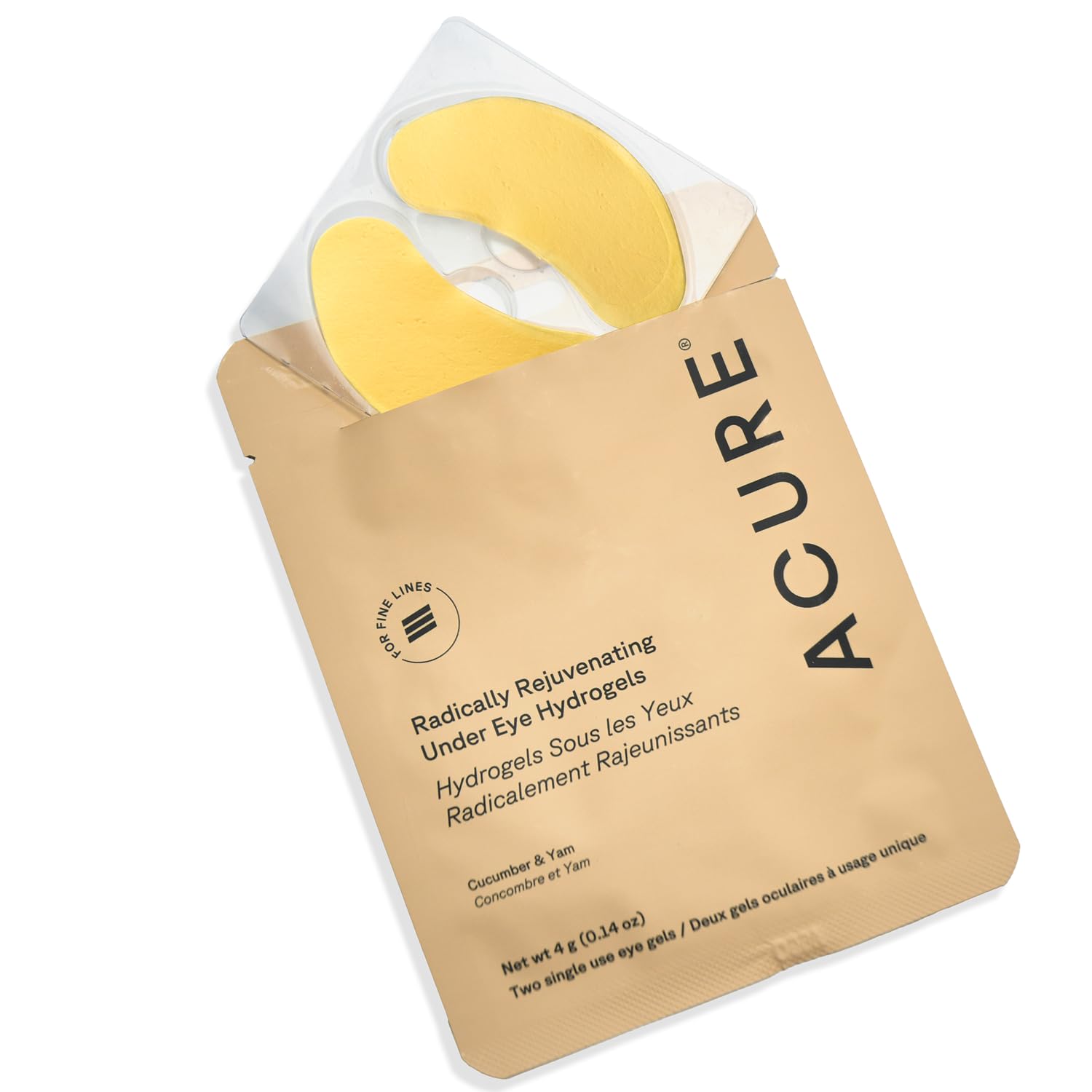 Acure Radically Rejuvenating Under Eye Hydrogel Mask, Provides Anti-Aging Support, & Silk Tree, Purple, Cucumber, 0.236 Fl Oz (Pack of 1)