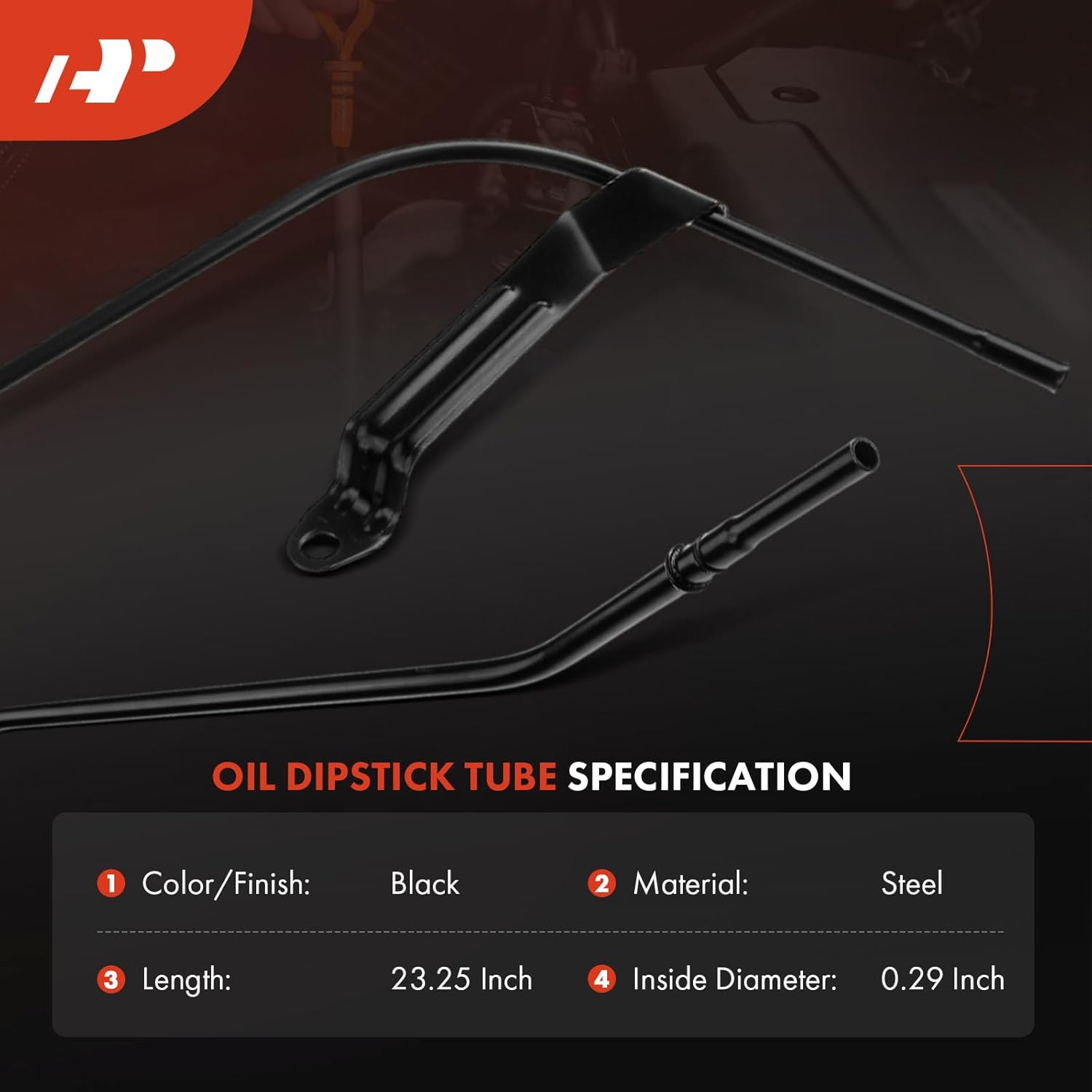 A-Premium Engine Oil Dipstick Tube - Metal Compatible with Chevrolet, GMC, Cadillac, Hummer, Isuzu Models - Silverado 1500, Tahoe, Suburban 2500, Sierra 2500, Yukon XL 2500, Escalade ESV, EXT