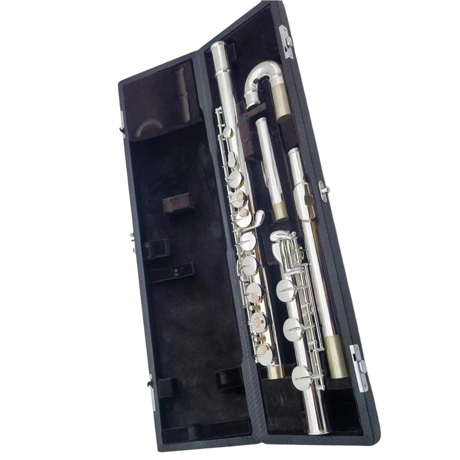 Flute Flauta plateada de 17 teclas con orificio cerrado