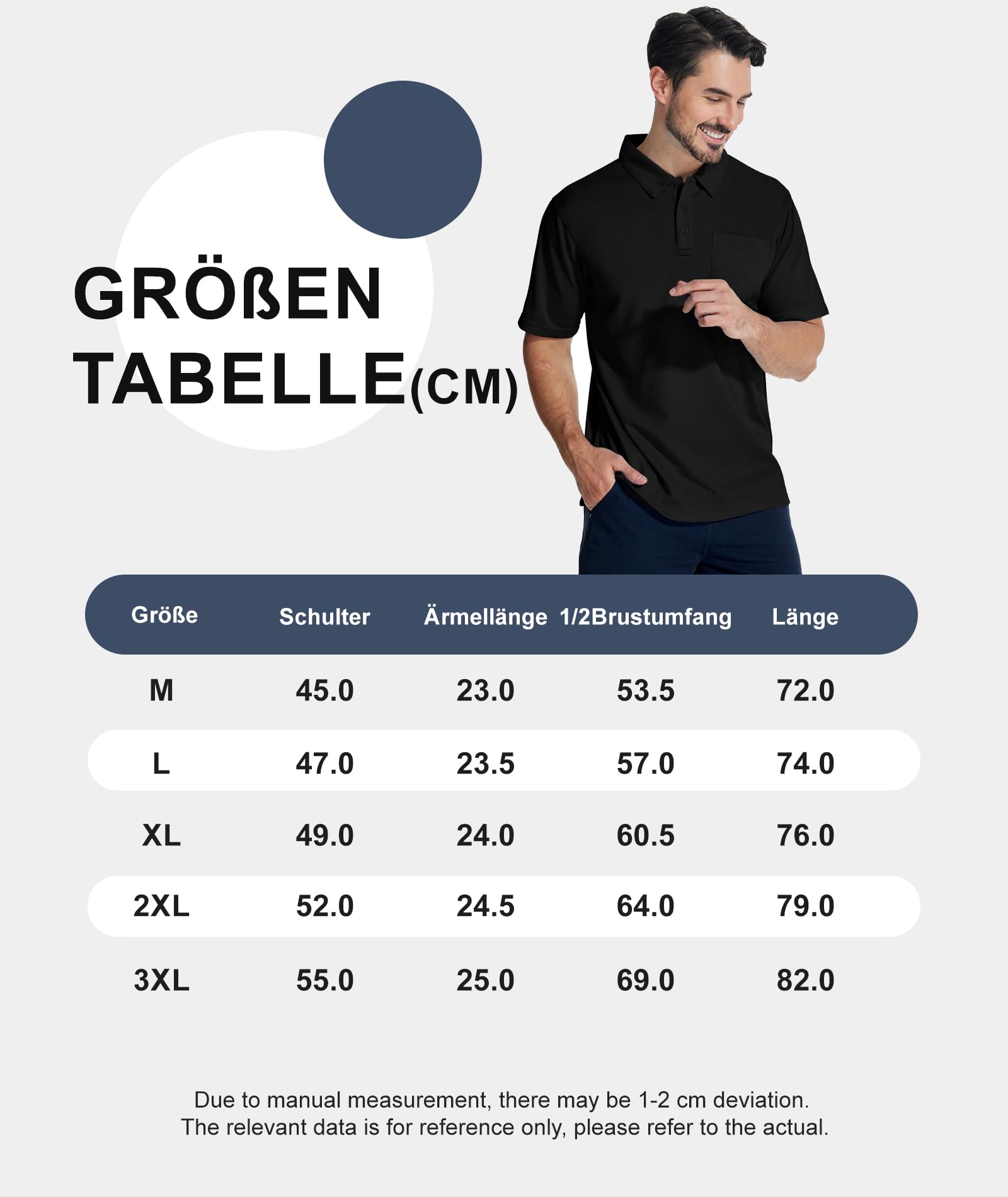 JACKETOWN Pack de 5 polos de manga corta para hombre, camiseta funcional de verano, conjunto de polo elástico en 4 direcciones, transpirable, deportivo, polo de golf, camiseta con botones, tallas M