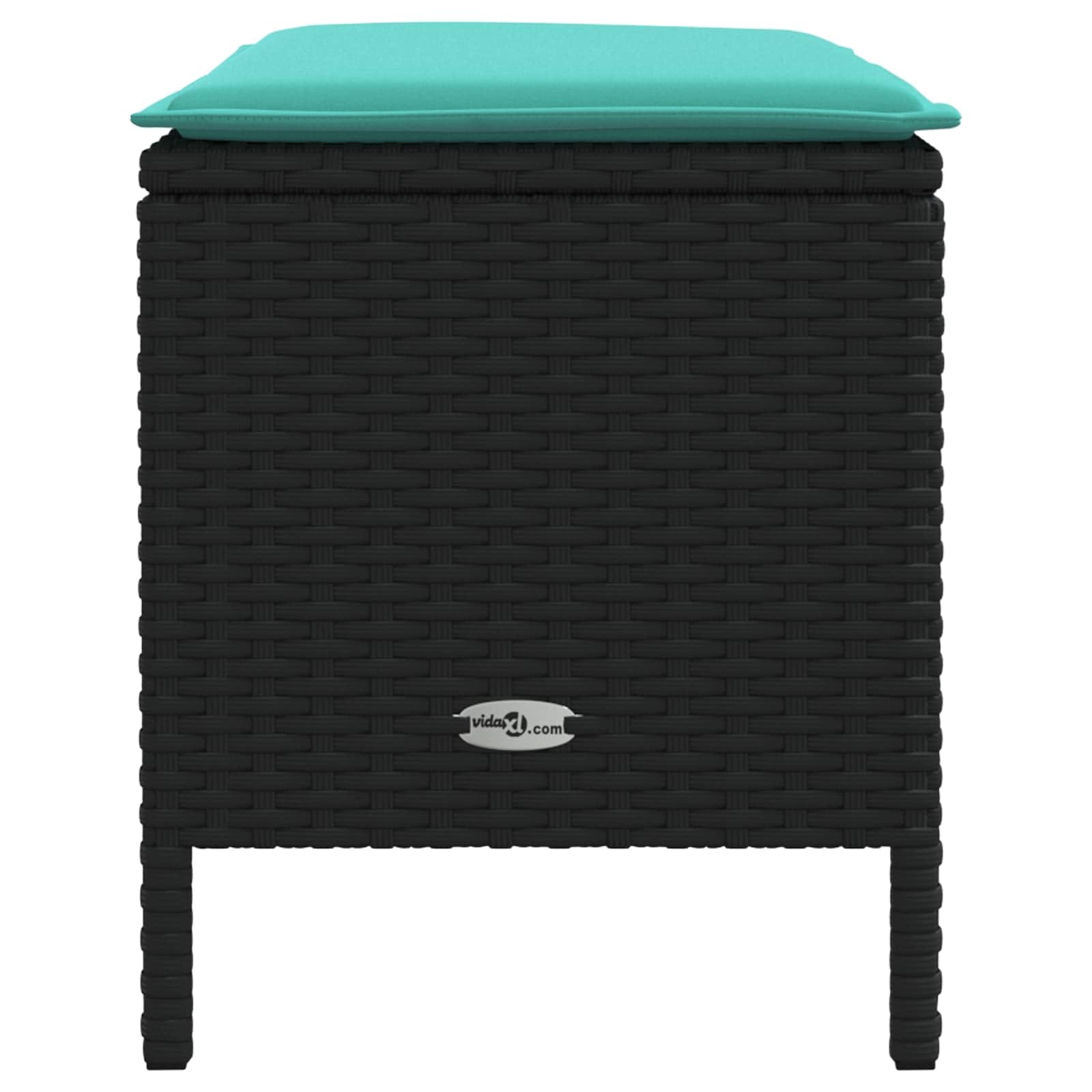 Fengshui Taboret ogrodowy czarny turkusowy 80 x 38 x 42 cm polietylen