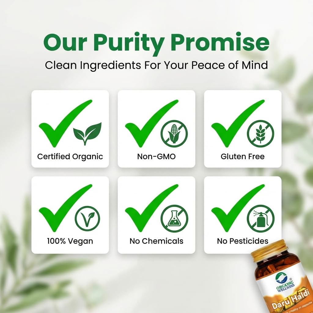 Organic Wellness Daru Haldi Capsule 90 Vegetarian Capsules Indian Berberry Supports Healthy Liver & Kidney Function — Amazon image 7
