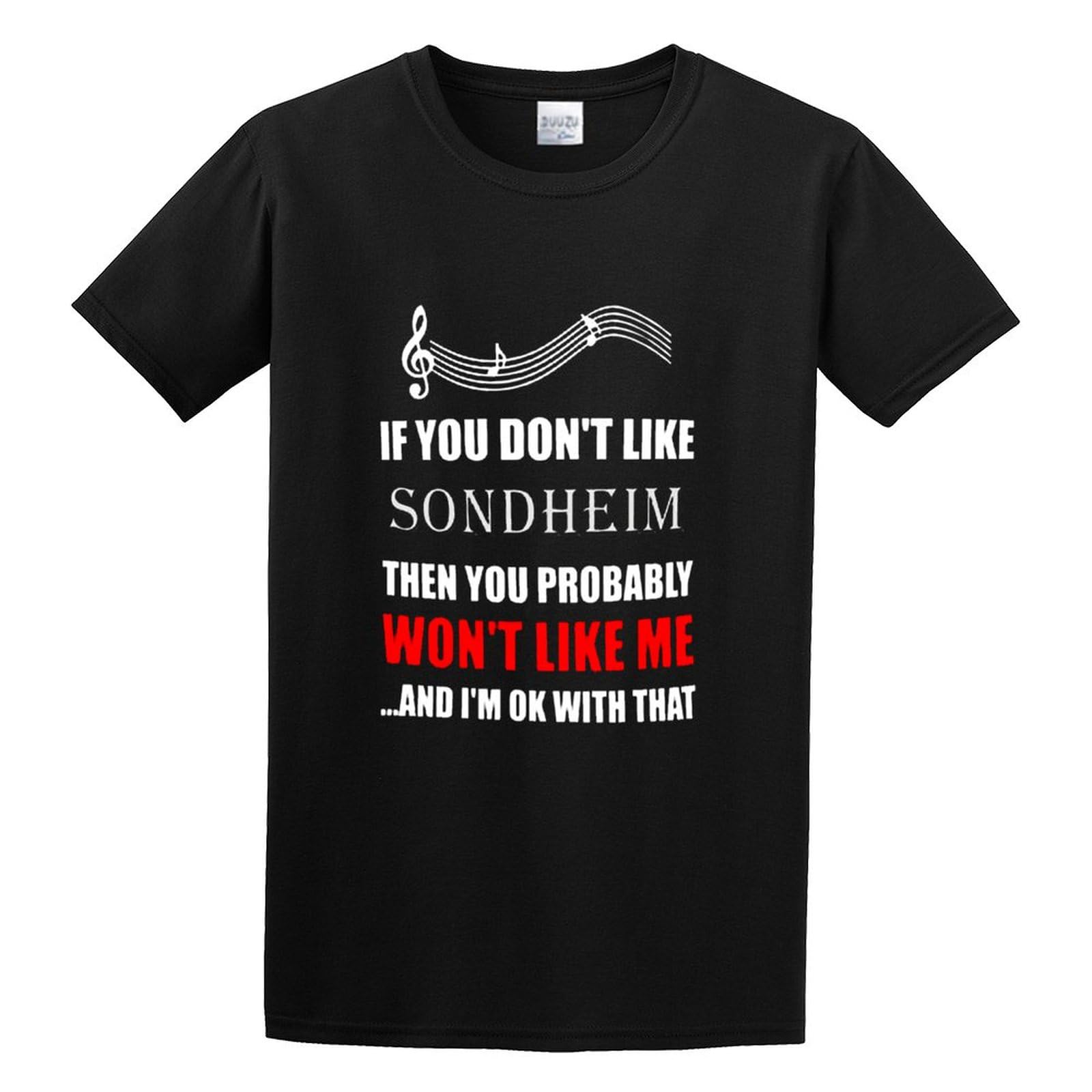 HE YE SHAN ZHA TIAO Stephen Sondheim If You Dont Like Composer Unisex 100% Cotton Short-Sleeve T-Shirts Black XL