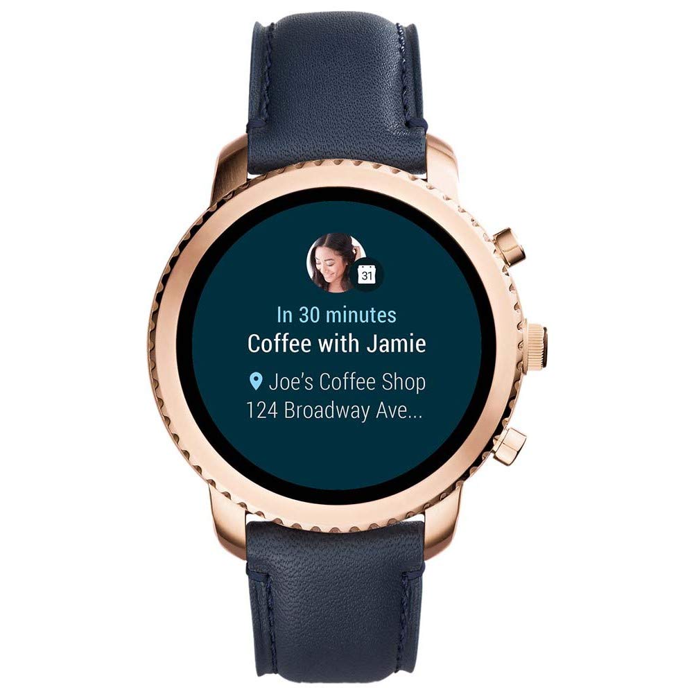 Watch face displaying Google Maps navigation with traffic information.