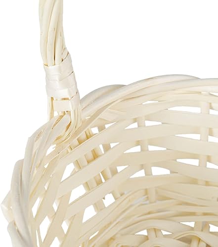 Miniatura 10 de THY Collectibles Set of 3 Hand Woven Wicker Rattan Flower Baskets with Handle Light Harvest Baskets for Storage, Gift Baskets, Picnics, Easter Eggs,