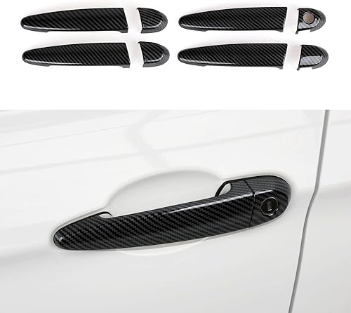 HENGYUESHANG 4 piezas de calcomanías para manijas de puerta de automóvil estilo carbón ABS accesorios exteriores para BMW E90 E92 E93 F30 F34 3GT