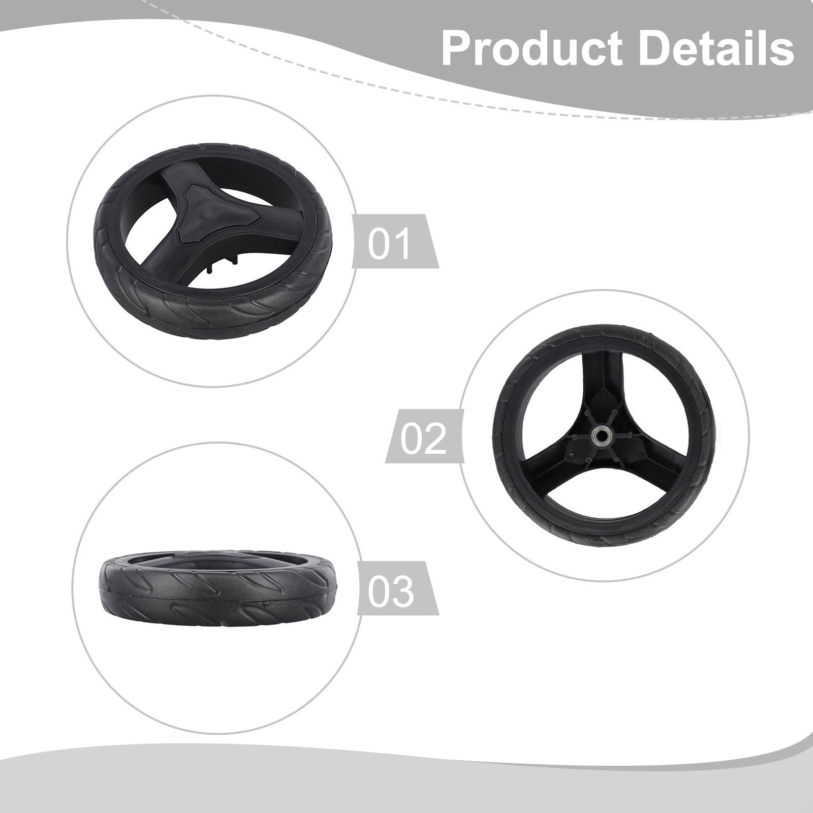 2 Roues De Remplacement Pour Chariot De Courses - En Caoutchouc Noir, Installation Facile