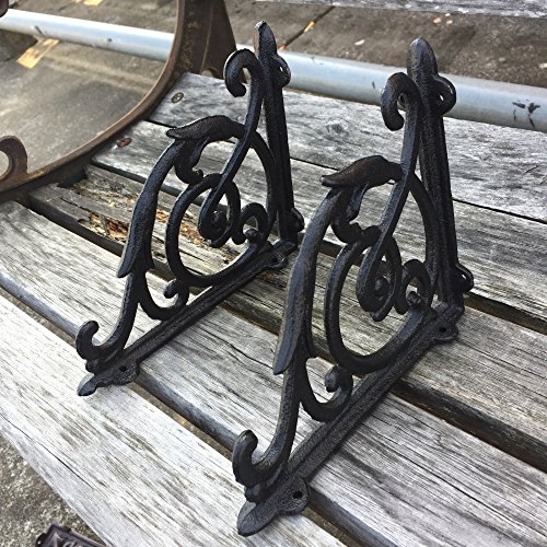 Facaler Antique Style Cast Iron Brackets Garden Braces Rustic Shelf Bracket Black