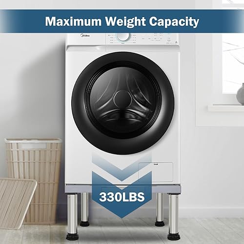Miniatura 6 de Kokorona Soporte para lavadora con 4 pies fuertes (11-12.2 pulgadas de alto), base ajustable para refrigerador, pedestales multifuncionales para