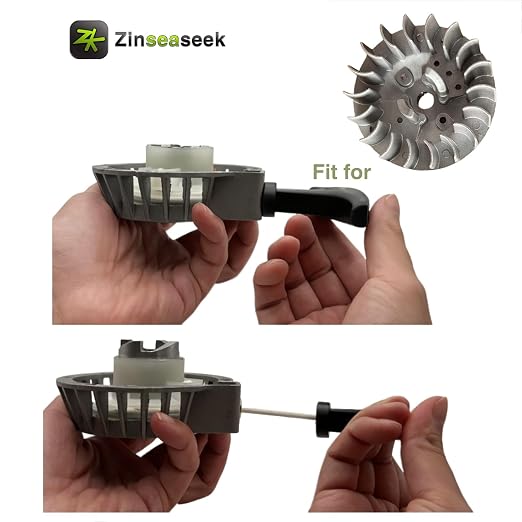 Arrancador de retroceso estándar de 98 mm compatible con motores de 43cc a 70cc para cortacésped, kart, pocket bike, mini moto, ATV y quad miniatura 8