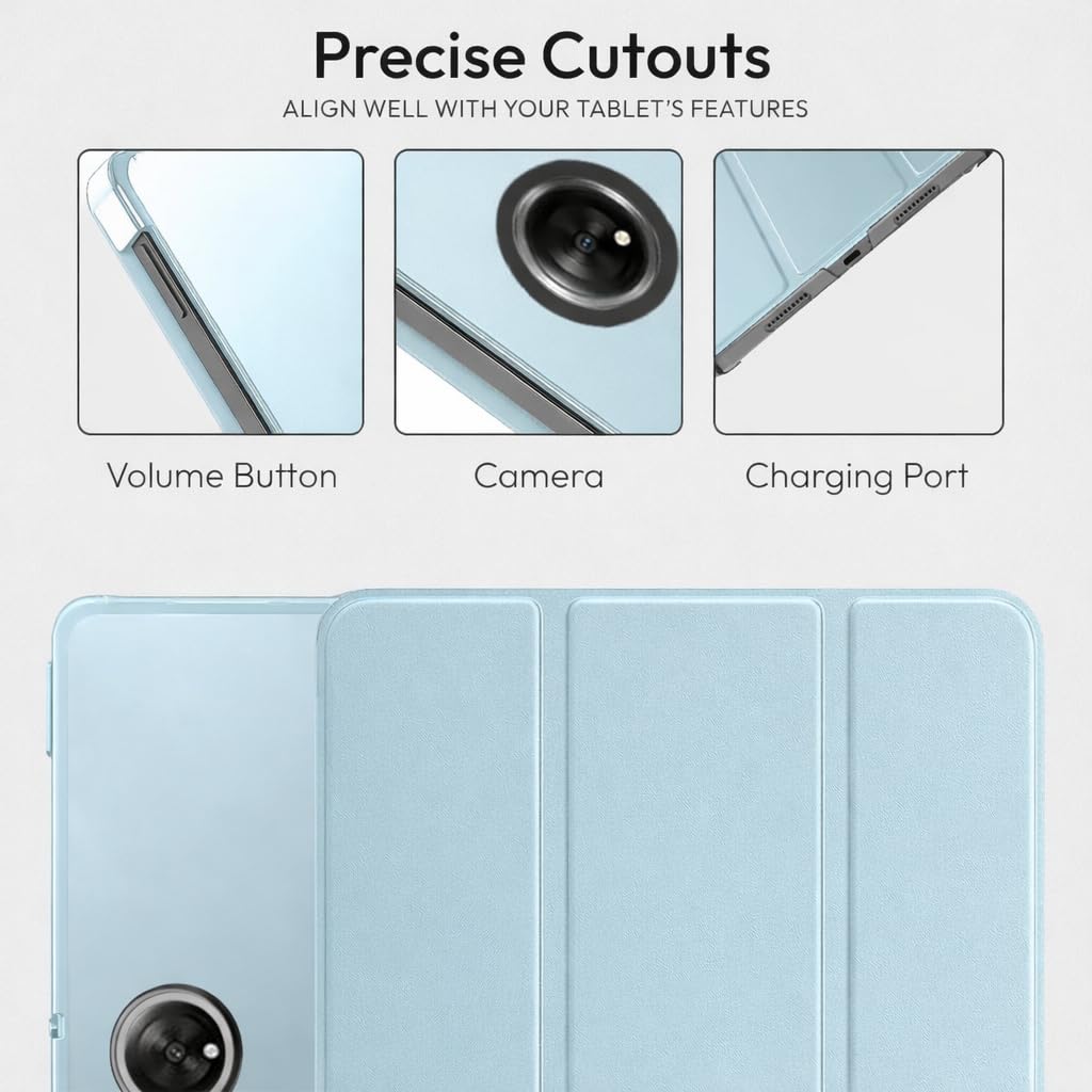 ProElite Case Cover for OnePlus Pad Lite 11 inch Case, Smart Flip Case Cover for OnePlus Pad Lite 11 inch Case Translucent Back with Stylus Pen [Auto Sleep Wake Feature], Light Blue — Amazon image 4