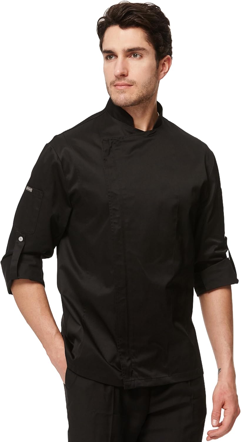 Men's Chef Coat Professional Chef Jacket Zipper with Cool Vent Side Panels 2947M